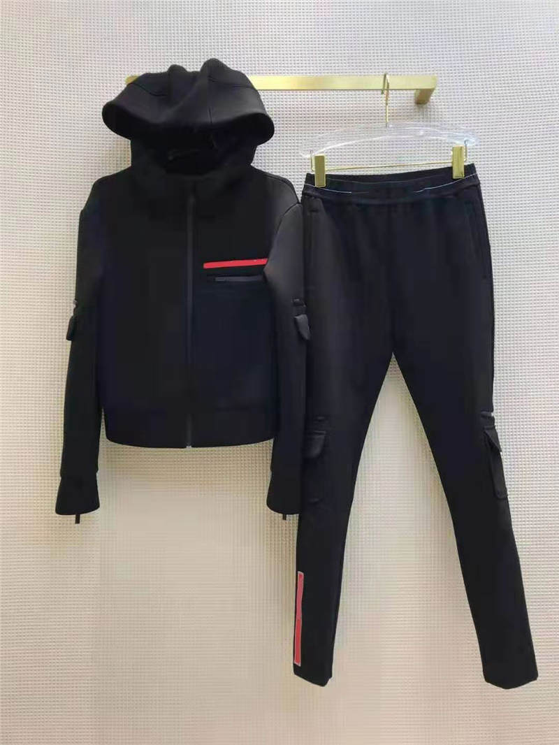 Woemn Track Suits Sweater Hooded With Pants Trouse Sport Slim for Lady With Letters Zippers Spring Autumn Terry Tops Hoodie Sets