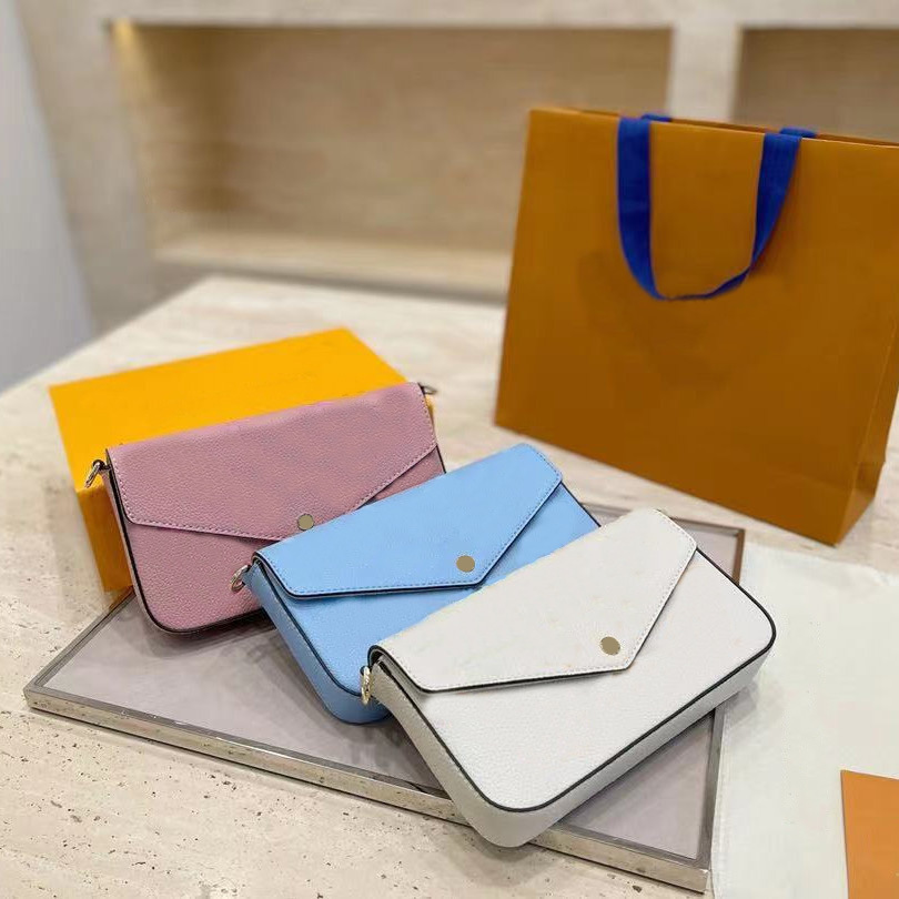 

Fashion ladies coin purse women handbags leather wallet outdoor lightweight diagonal shoulder bag three-piece setCasual Fashion Versatile Style, Pink