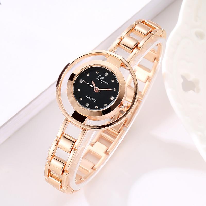 

Wristwatches Lvpai Fashion Women Watches Rose Gold Ladies Bracelet 2021 Creative Waterproof Quartz For, Slivery;brown