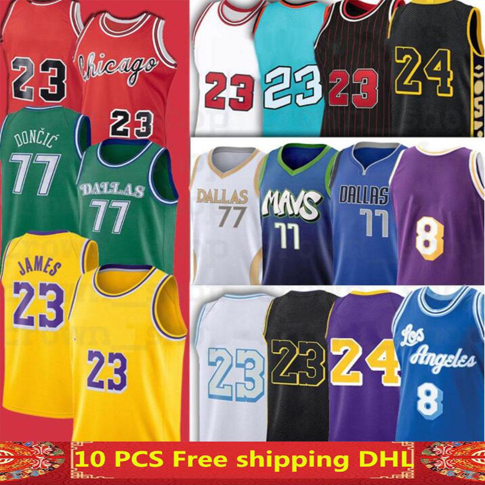 

23 Player Los 23 MJ Mens Jersey Angeles Doncic 33 77 Luka mamba 2020/21 City New Edition Basketball Jerseys S-XXL, Black;red