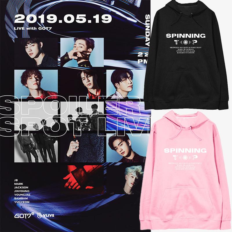 

Women's Hoodies & Sweatshirts Kpop GOT7 2021 Long Sleeves Men/Women Autumn Warm Korean Casual Streetwear Harajuku Hooded Sweatshirt Female C, Black