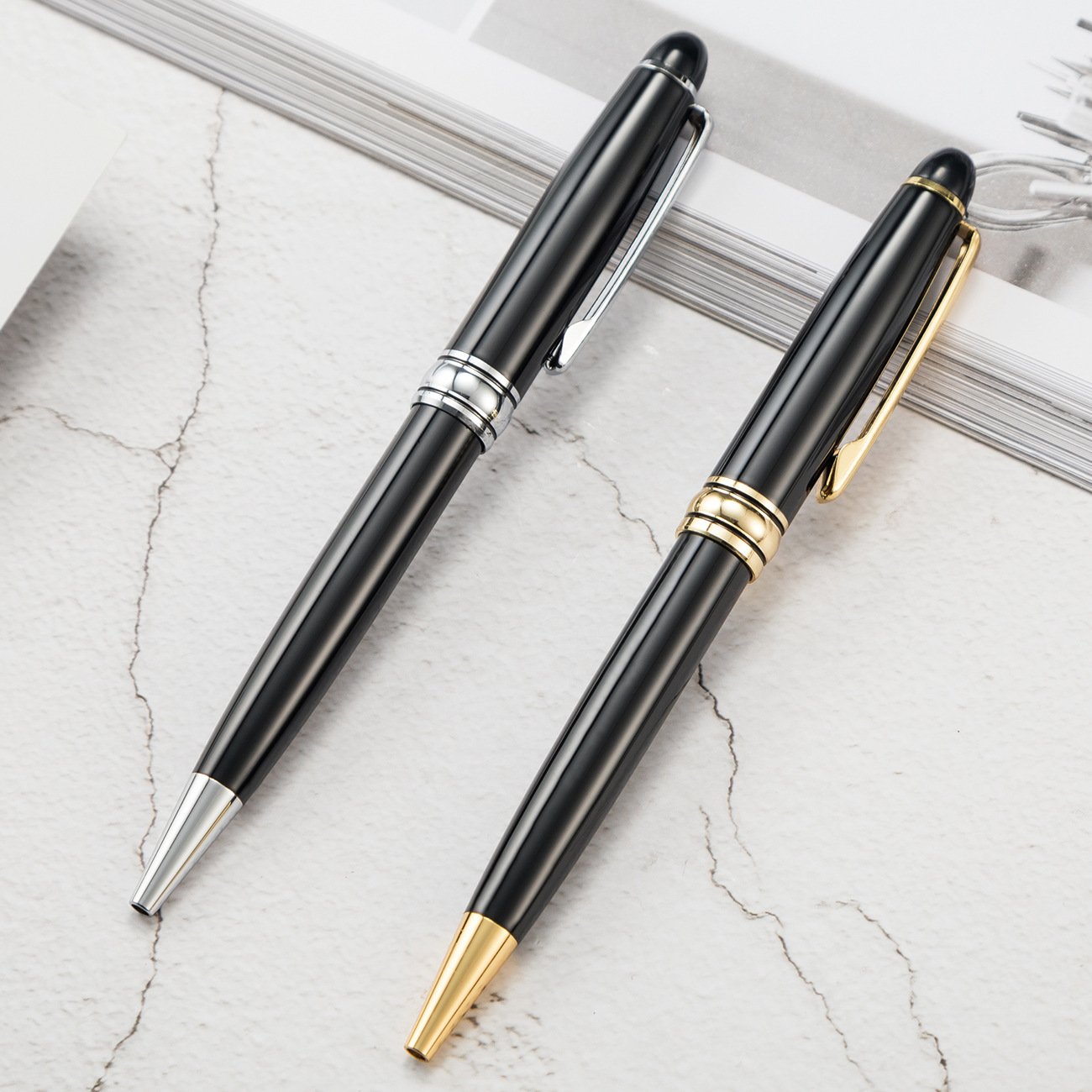 

Business Pen Gold Silver Metal Signature Pen School Student Teacher Writing Gift Office Writing Gift, As pictures