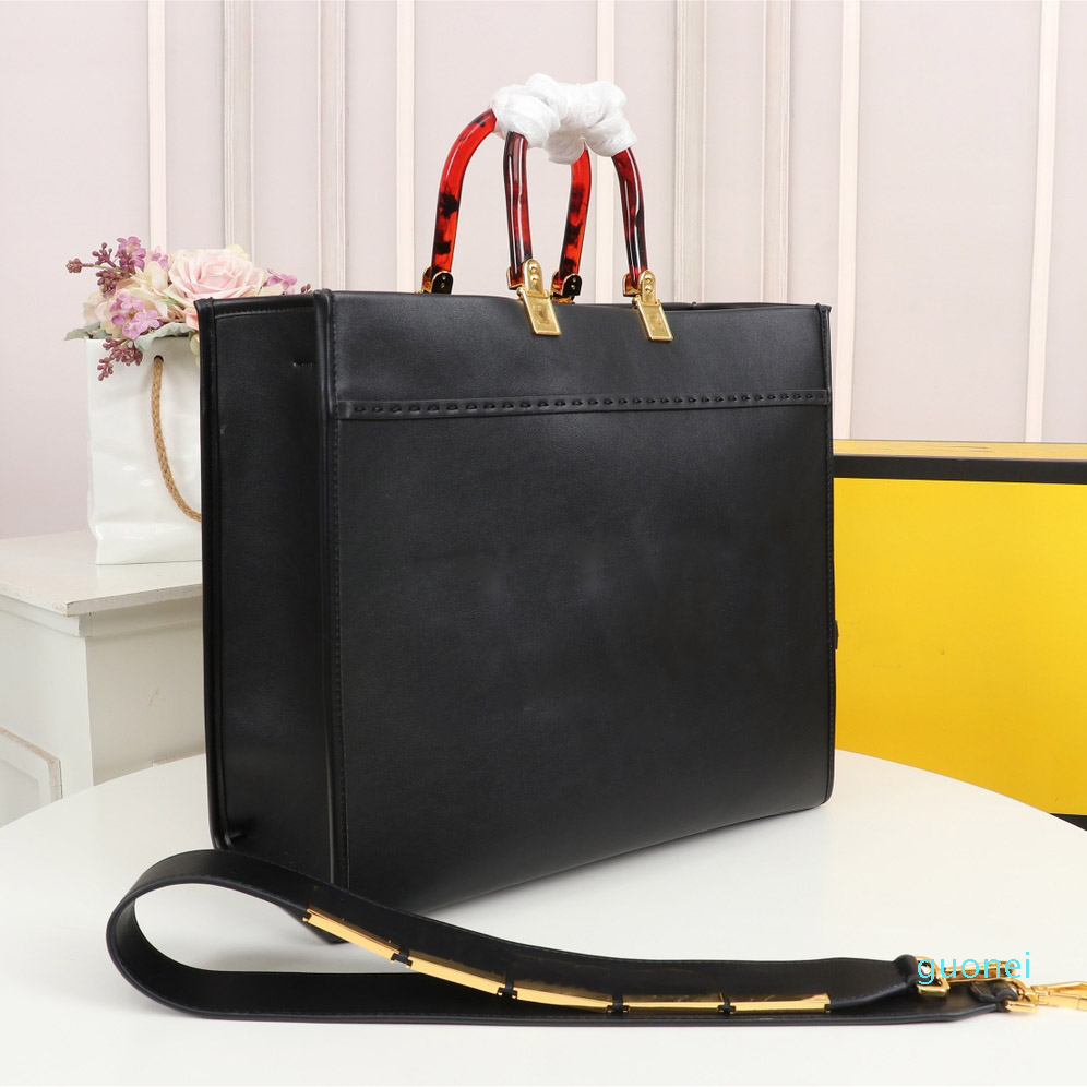 

Wholesale luxury designer handbag shoulder bag high quality shopping bag leather material amber double handle large capacity letter 5625, Box