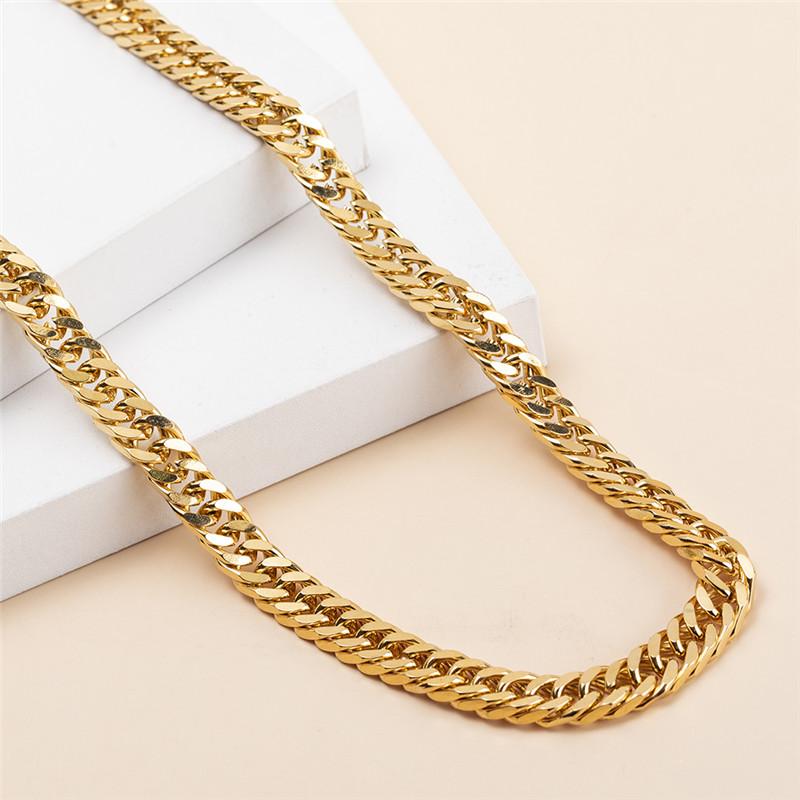 

Chains SANSANGO Plated 18k Gold Color Cuban Link Chain Necklace Bracelet Copper Mens Necklaces Choker Colar Jewelry Gifts