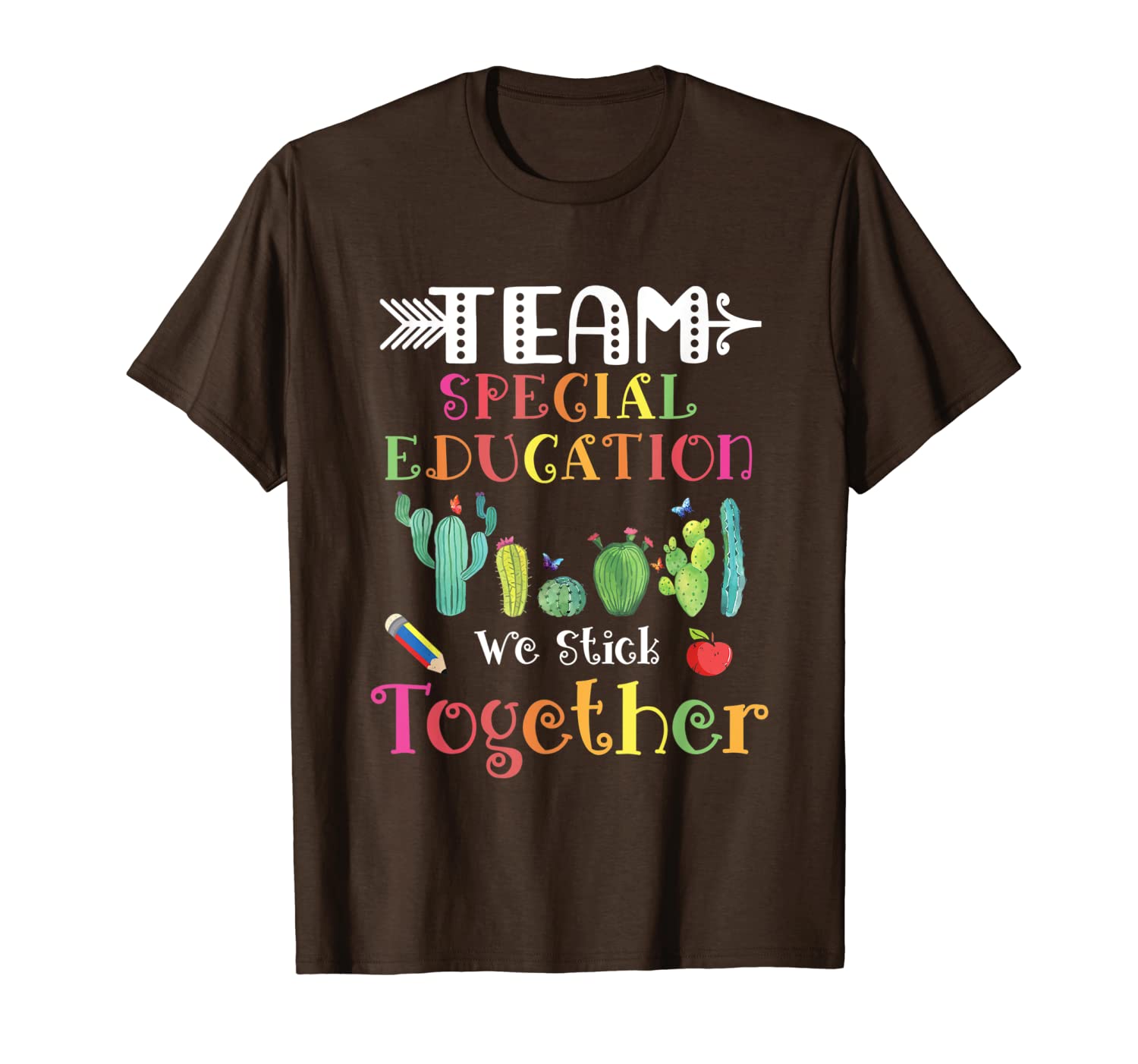 

sped cactus gift special education team stick together t-shirt, White;black
