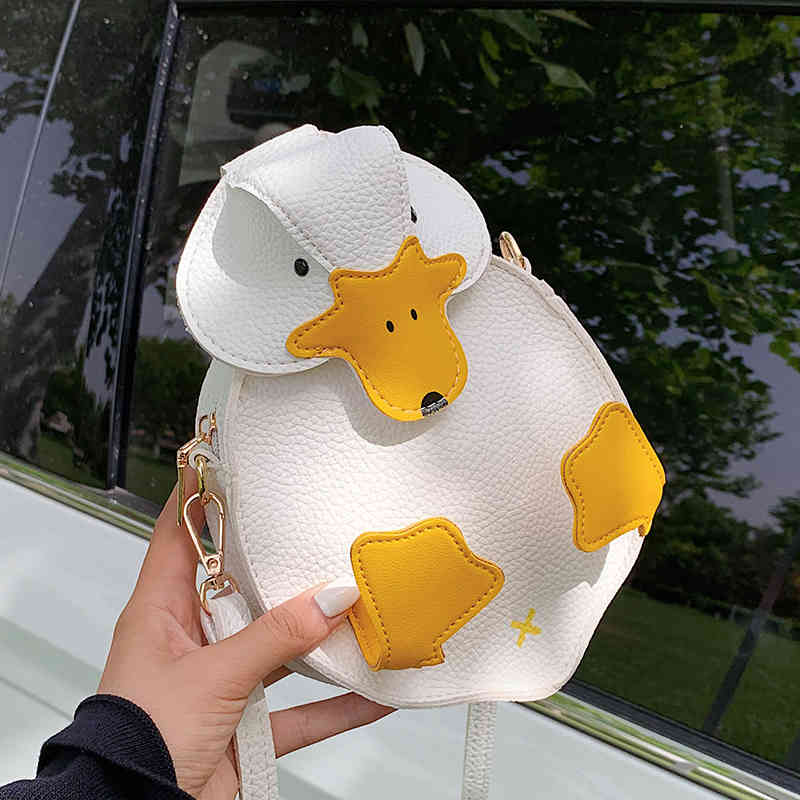 

Bags Cute Cartoon Duck Ladies Shoulder Small Crossbody for Women Messenger Girls Purses and Handbags Pu Leather Pouch, Black;red