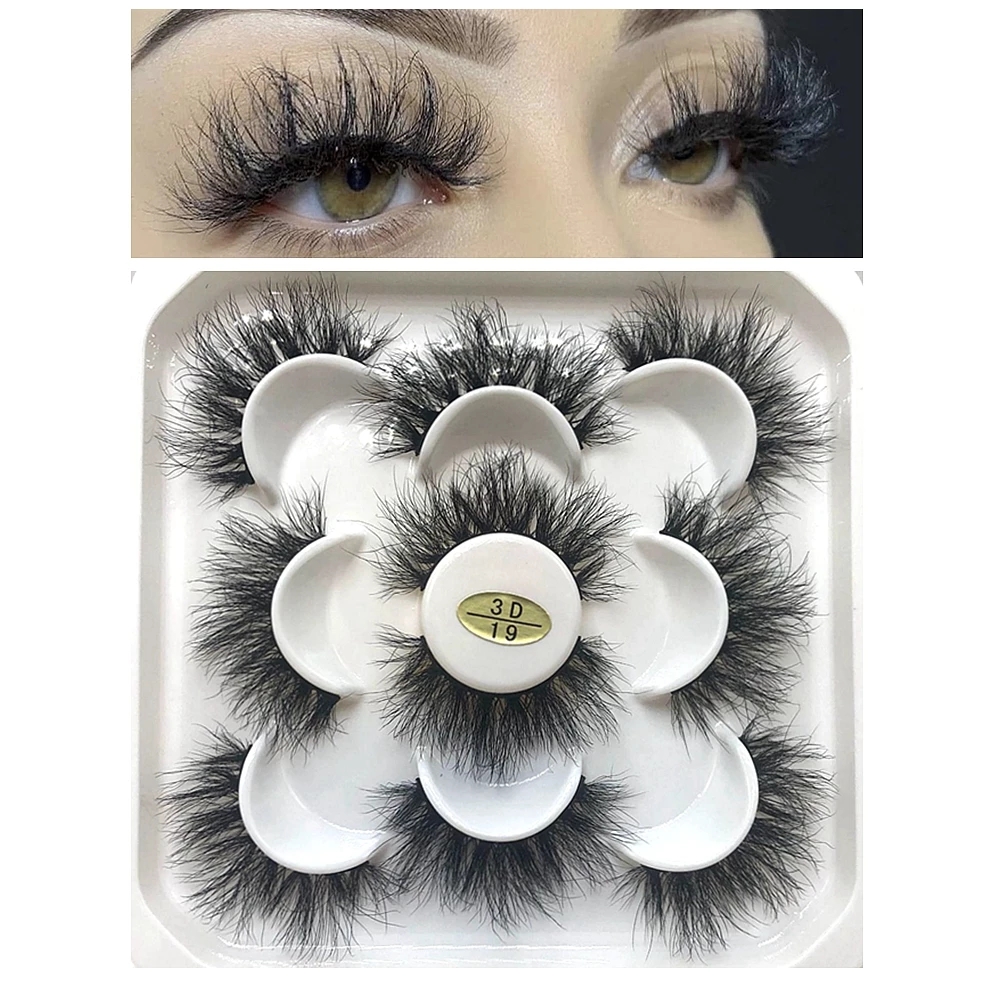 Wholesale 5 Pairs Natural False Eyelashes Natural Long Fake Lashes 3D Faux Mink Eyelash Extension Make Up Tools In Bulk-image-743079474