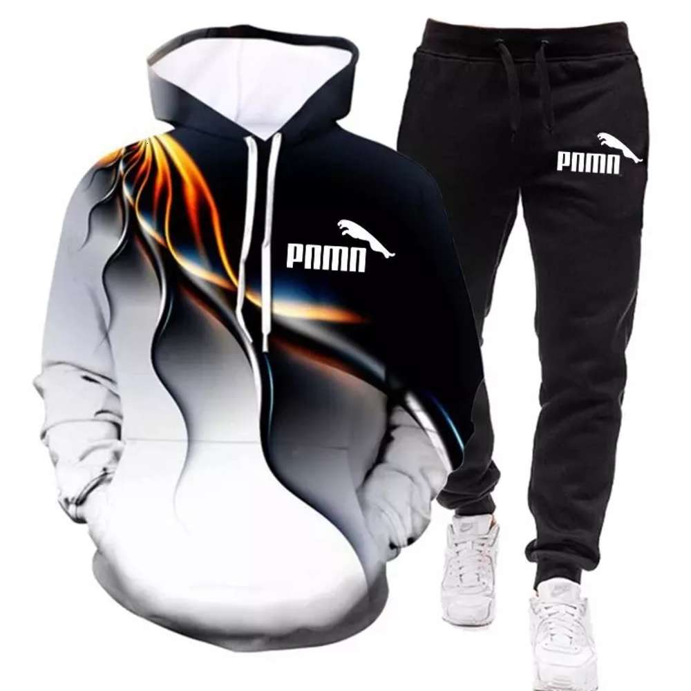 

2021 Nieuwe Mannen Voetbal Pak Hoodie + Broek Twee Stukken Van Casual Trainingspak Heren Sportkleding Gym Merk kleding Sport Pak, Black