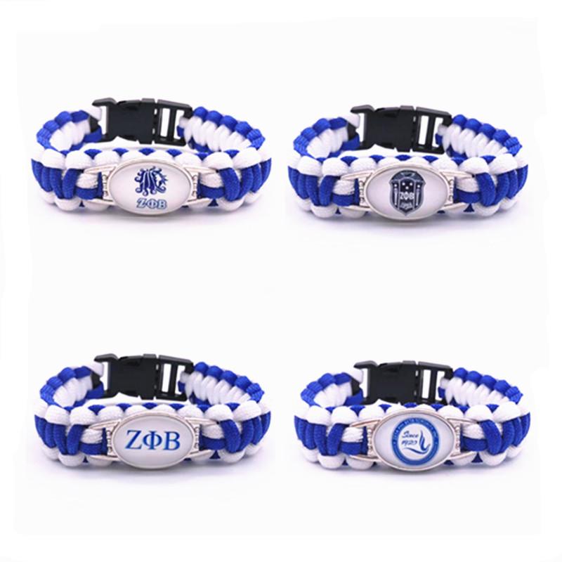 

Charm Bracelets ZETA PHI BETA Custom Greek Letters Sorority ZPB Survival Paracord & Bangles For Man And Woman 1PCS/LOT