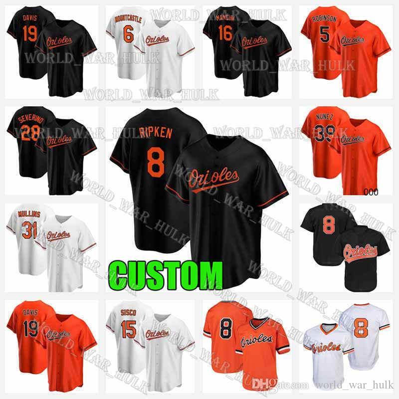 

8 Cal Ripken Jr. Baltimore Baseball Jerseys Orioles 19 Chris Davis 16 Trey Mancini 6 Ryan Mountcastle Jersey Custom Shawn Armstrong, Men custom retro(jinying)