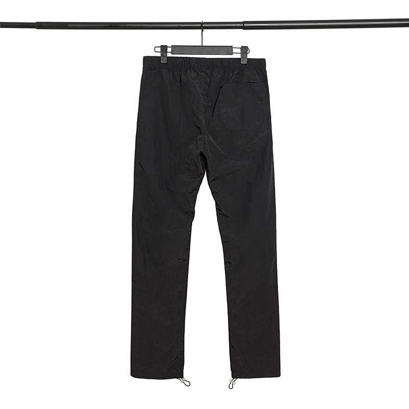 

Trendy brand fog reflective drawstring nylon casual pants for men and women OR8D, Black