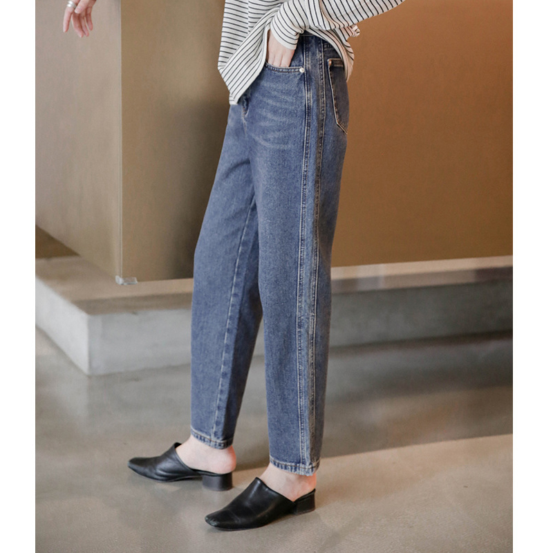 

2021 pants autumn Korean straight pants retro jeans, Blue
