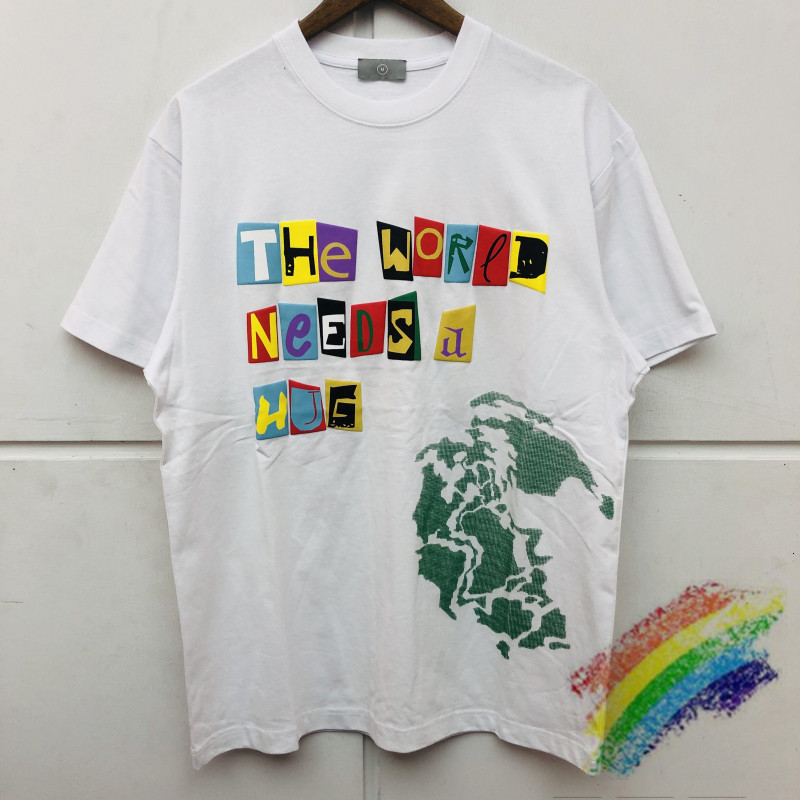 

Men's T-Shirts Foam prin he world needs a hug male shir bes qualiy hip hop op
