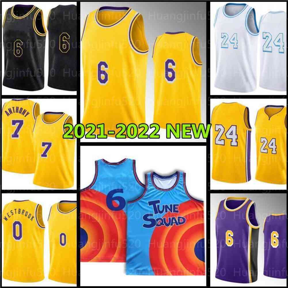 

Lakers' Los 23 Angeles 24 8 Basketball Jersey Space Jam 2 Tune Squad 6 Carmelo 7 Anthony 3 Davis 32 34 Alex 4 Black Caruso Mamba Russell 0 Westbrook White Mens Blue, Men jersey