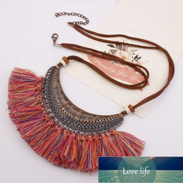 

DIEZI Bohemia Vintage Tassel Choker Necklace For Women Ethnic Necklace Long Statement Necklace Boho Punk Fashion Jewelry