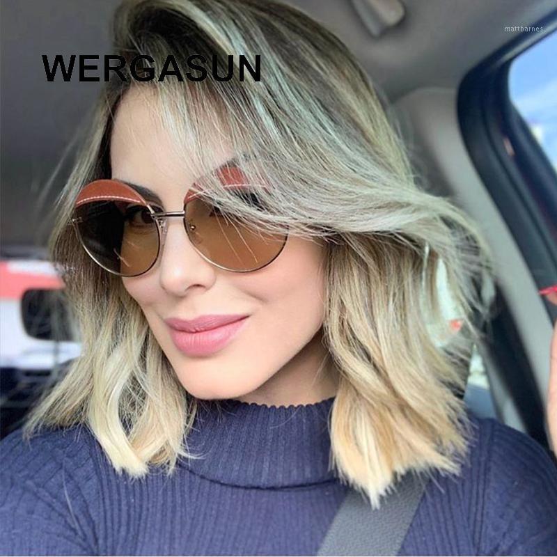 

Sunglasses WERGASUN Round Classic Vintage Women Design Glasses Female Driving Eyewear