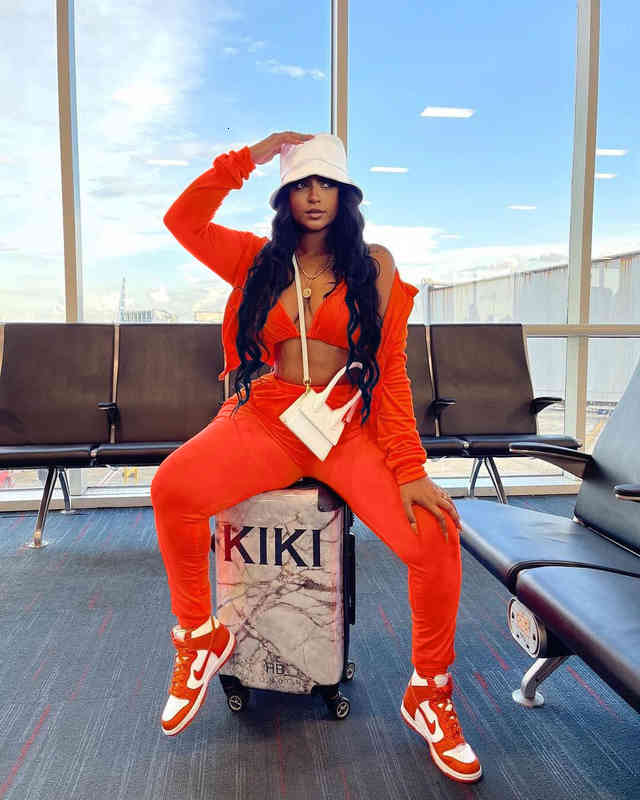 

Women Long Sleeve Solid Color Hooded Fashion Casual Sweater Fabric Sports Pants Three Piece Set, Gray