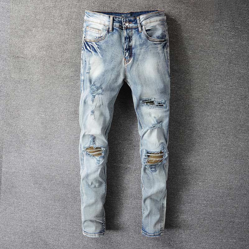 

2021 Mens Designer Jean Cross Jeans Distressed Ripped Biker Slim Fit Motorcycle Bikers Denim For Men s Fashion Mans Black Pants 21ss pour ho, Blue