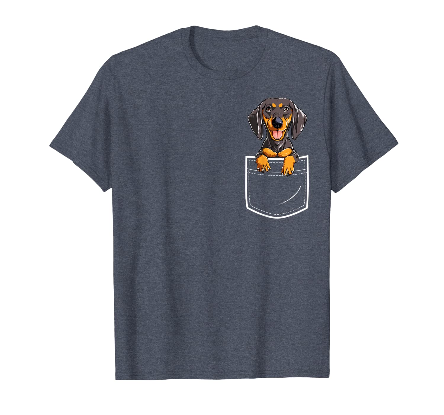 

dachshund in your front pocket t shirt dog puppy gifts women, White;black