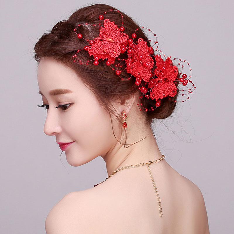 

Hair Clips & Barrettes Butterfly Ornaments Wedding Woman Handmade Sharp Mouth Clip Fake Bridal Bridesmaid Headdress Jewelry, Golden;silver