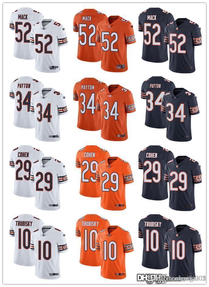 

Mens Womens Youth Chicago Bears 52 Khalil Mack 34 Walter Payton 29 Tarik Cohen 10 Mitchell Trubisky Custom Football Jerseys, Black;red