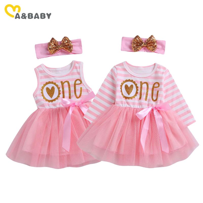 

Girl's Dresses Ma&Baby 0-24M Infant Born Baby Girls Tutu Dress One Donuts Princess Birthday Clothes, Red;yellow