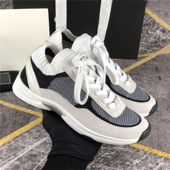 

Luxury Designer Man Women Casual Shoes Leahter Mesh Patchwork Sneakers Sports Shoe Lightweight Soled Top Quality All Size Optional, Black