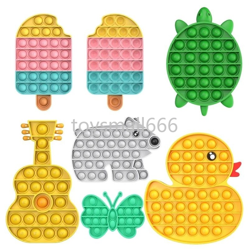 

Push Bubble Sound Fidget Toys Ice Cream Guitar Elephant Duck Turtle Autism Needs Anti-Stress Relief Toy Adult Kids Gifts