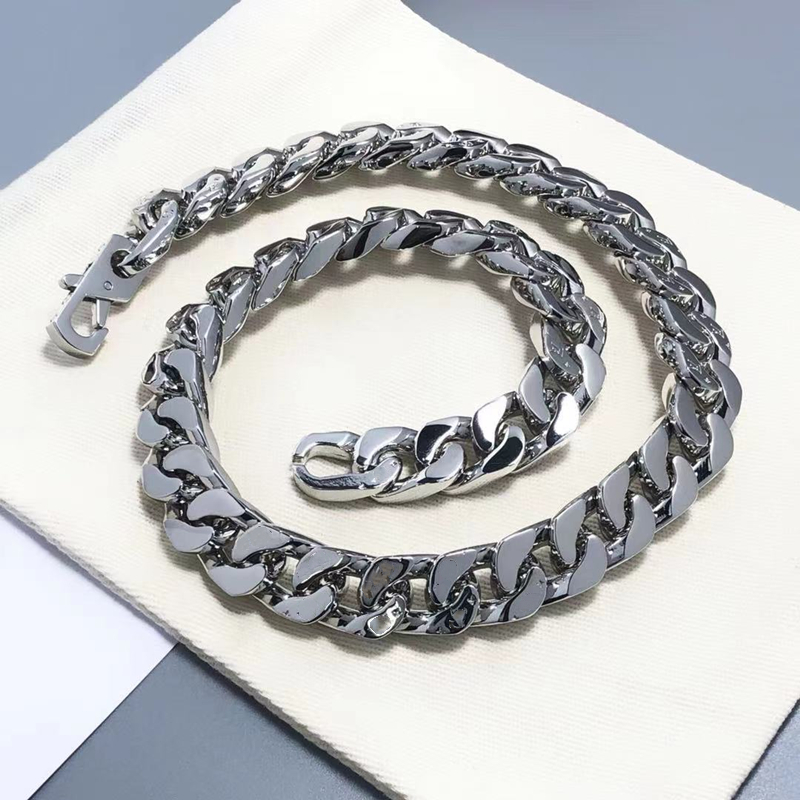 

Luxury Designer Chains Links Necklaces Fashion Blue Titanium Steel Hip Hop Jewelry Necklace for Lovers Men Woman LA1343