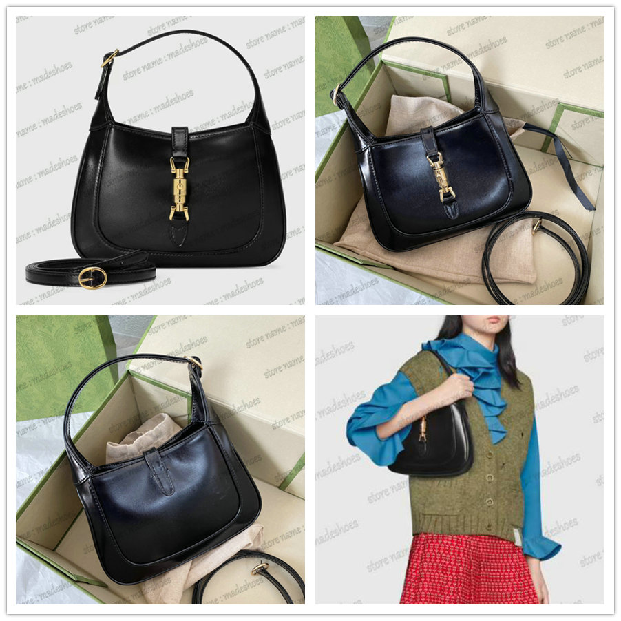 

Jackie 1961 Hobo Bag 636709 Mini Handbag Black Leather Womens Designer Luxurys Shoulder bags Adjustable Strap and Buckle Closure Tote