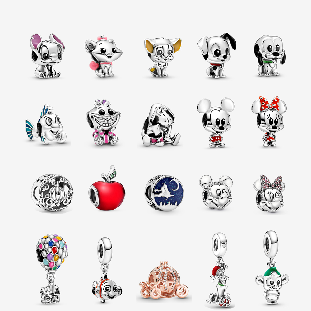 

S925 Sterling Silver Beads For Women DIY Charms Pendants Fit Original Pandoras Bracelets Cute Animal Top Quality Logo Designer European Jewe, Black