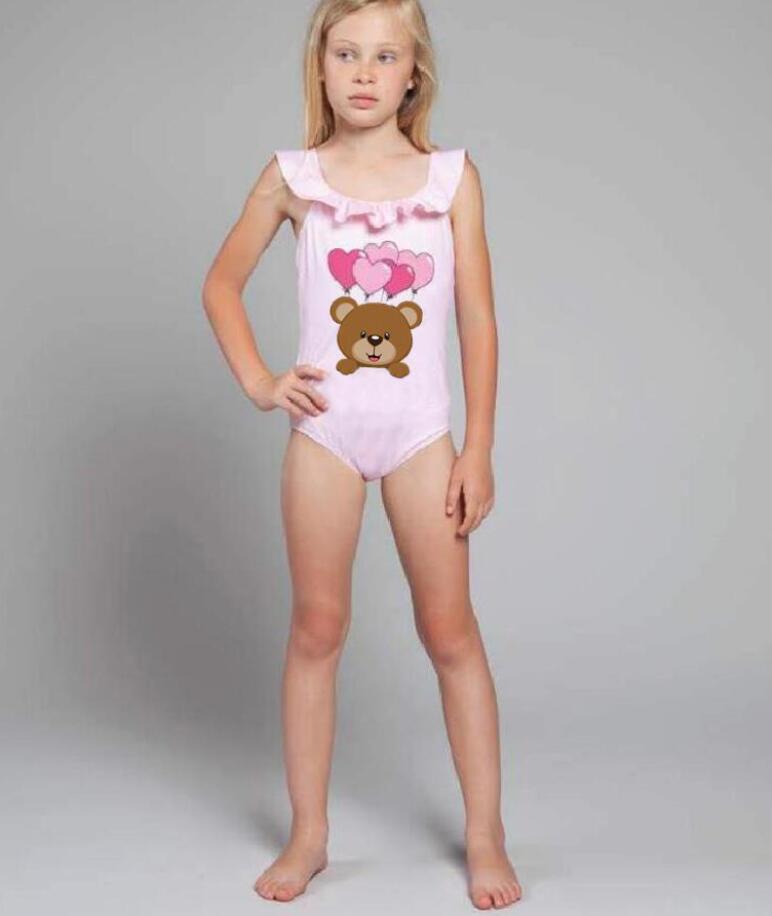 

One-Pieces Bikini Children Toddler Baby Girls Print Swimsuit Swimwear Kids Designer Clothes Bathing Skirt Beach Costume Suit, #m1