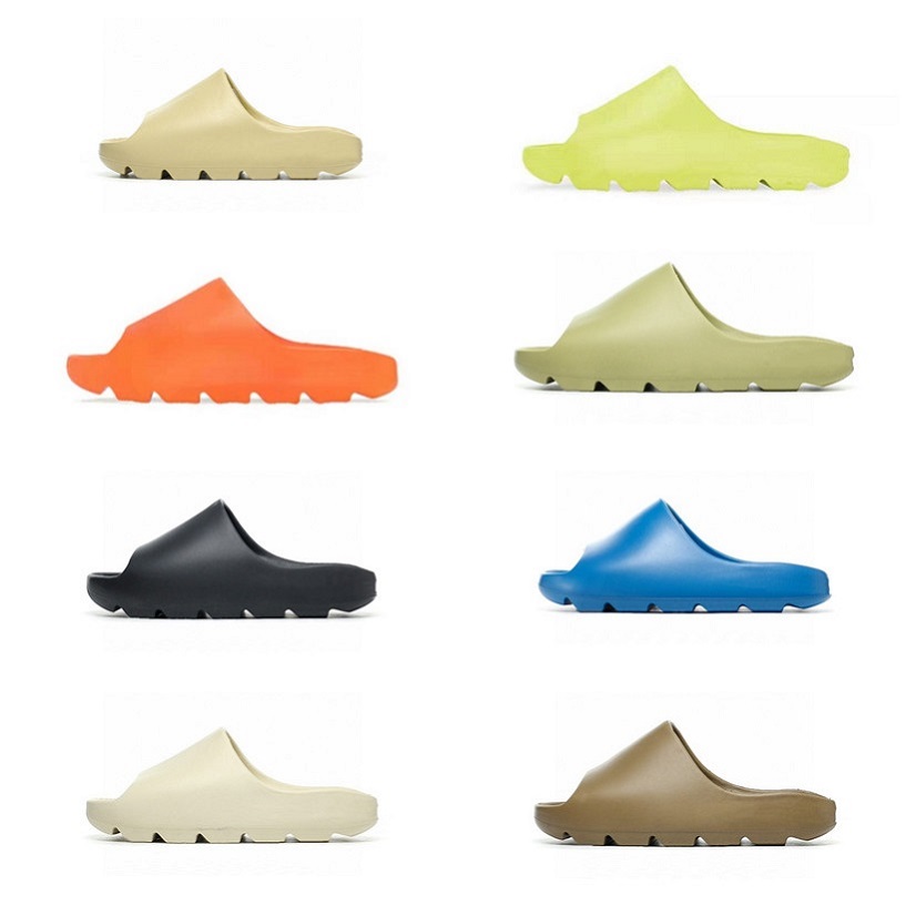 

With Box kanve Slides Designer Slippers Sandals foam runner men women Desert Sand Earth Brown Bone White Resin Foam Runners Slide outdoor Slipper size 36-46, Only a box;without shoes