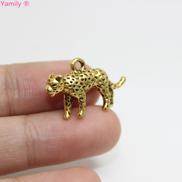 

10pcs-- 1425x5mm antique gold tone leopard charms pendant jewelry diy handmade