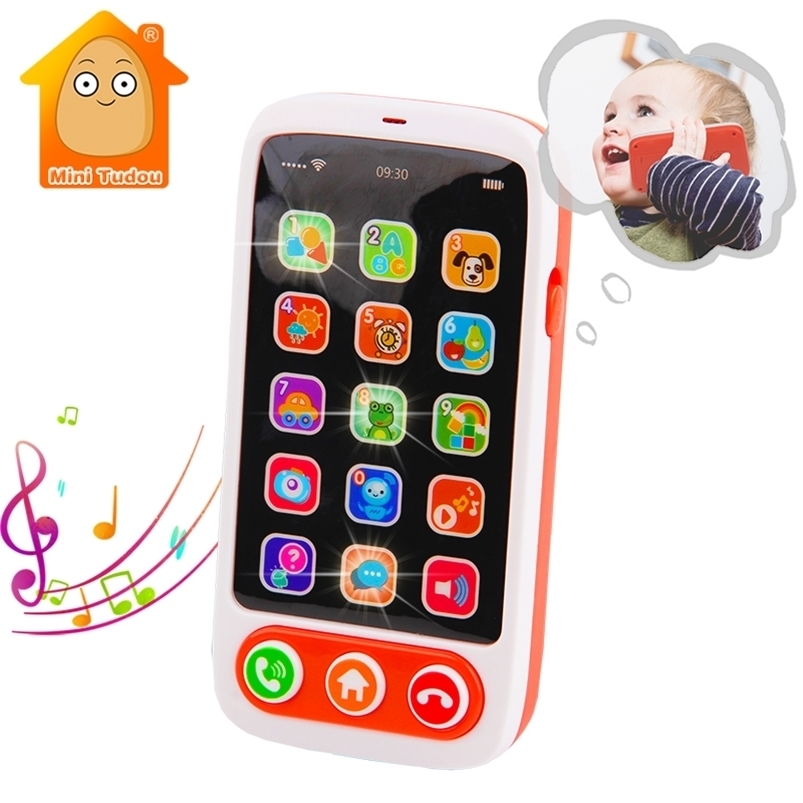

Kids Learning Toys Baby Mobile Phone Toy English Machine With Light Musical Babyphone Children Educational Toys Babies Telephone 201214