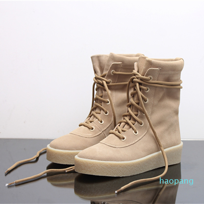 

Designer-Luxury Brand Cheasle Boots Designer Military Crepe Boots Suede Leather Owen Season 2 Shoes Riding Boots men, Brown