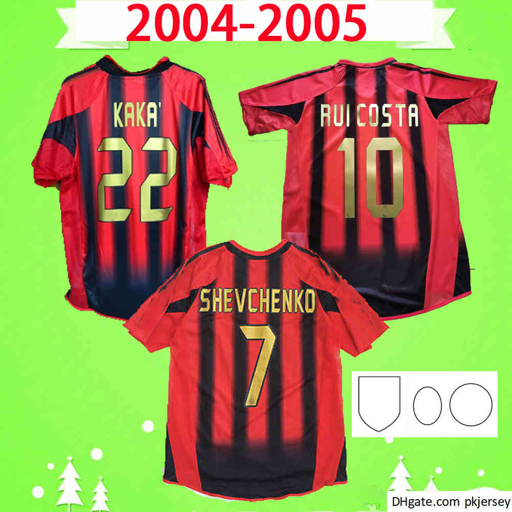 

2004 2005 Retro soccer jersey 04 05 home red black milan classic Vintage football shirt uniform NESTA AC INZAGHI SHEVCHENKO PIRLO KAKA MALDINI, Black;yellow