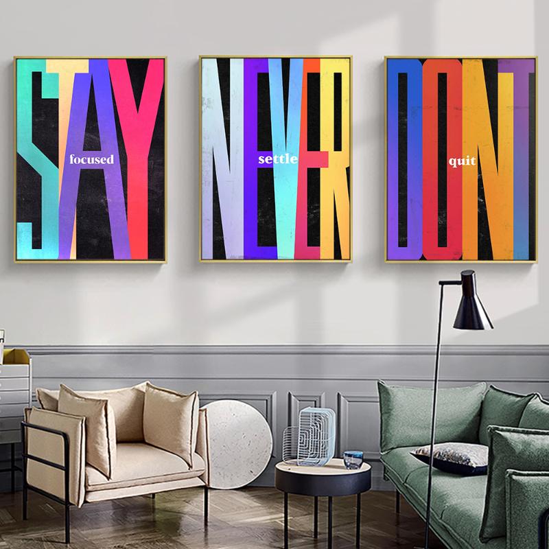 

Paintings Stay Focused Don't Quit Never Settle Canvas Painting Artwork Modern Street Art Motivational Wall For Home Decor
