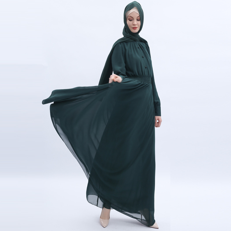 

Arab Chiffon Muslim Hijab Dress Women Turkey Islamic Cloting Moroccan Kaftan Kimono Jilbab Elbise Caftan Hijab Dresses Vestidos
