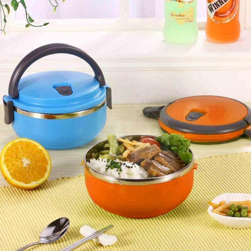 

Dinnerware Sets Portable Thermal Lunch Box Leakproof Container Heat Multi-Layer Round U3S9