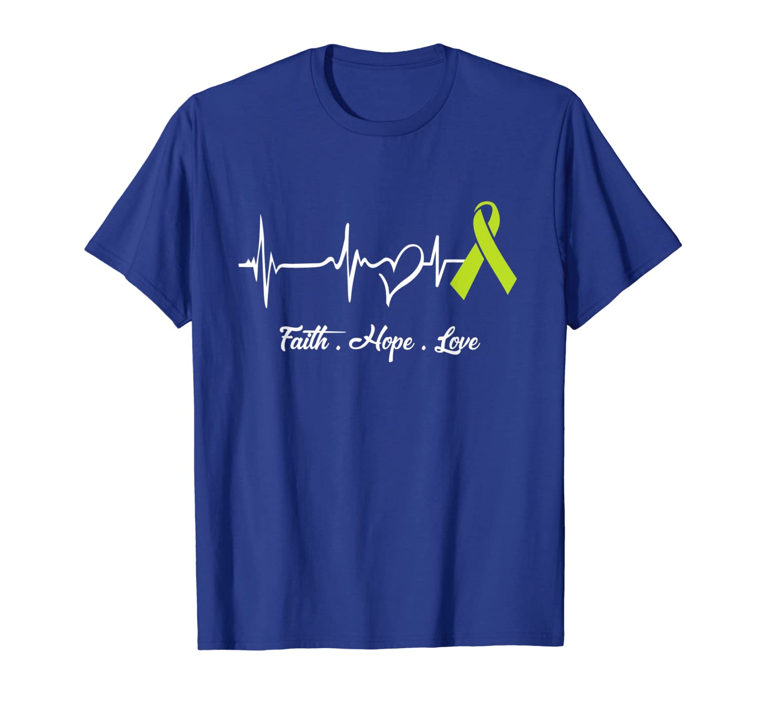

Lymphoma Cancer Heartbeat Faith Hope Love Shirt, White;black