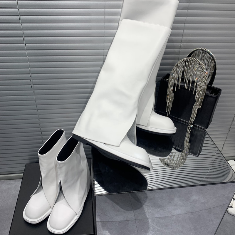 

Designer's latest women's boots pure leather imitated trouser leg design luxury custom logo35-41 perfect copy, Black