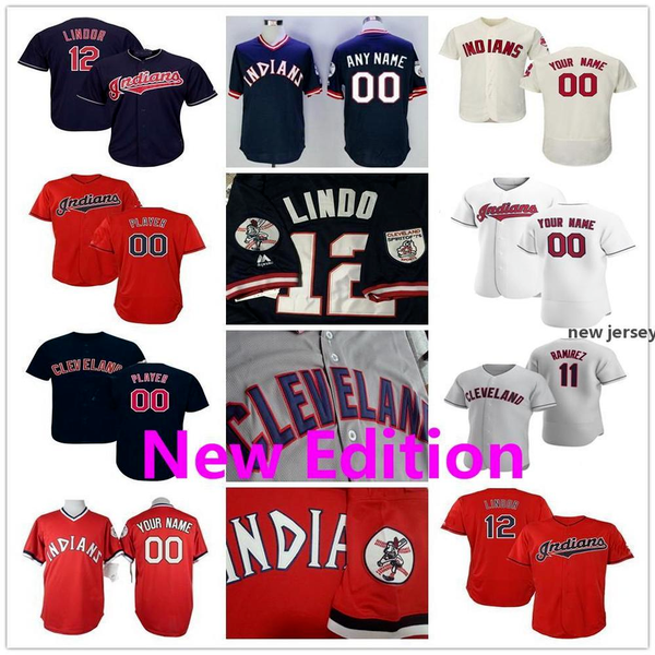 

Indians Jose Ramirez Jerseys Ricky Vaughn Carlos Santana Shane Bieber Amed Eddie Rosario Jim Thome Kenny Lofton Leonys Martin Yasiel Puig, Cream flexbase -nk