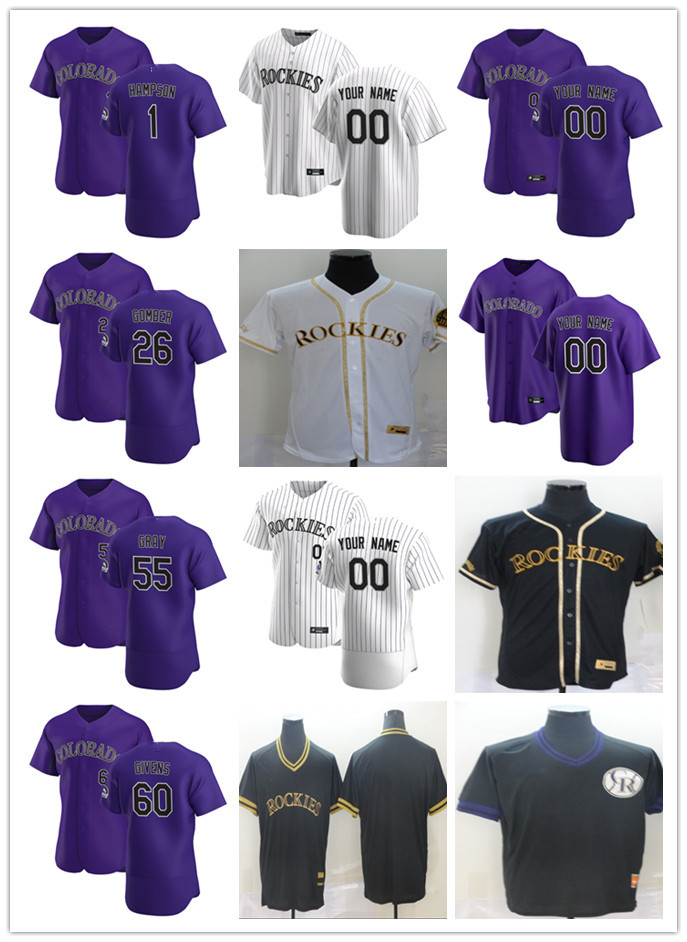 

Men Women Youth 60 Mychal Givens 26 Austin Gomber 55 Jon Gray 1 Garrett Hampson Custom Baseball Jersey Blank purple white, Colour