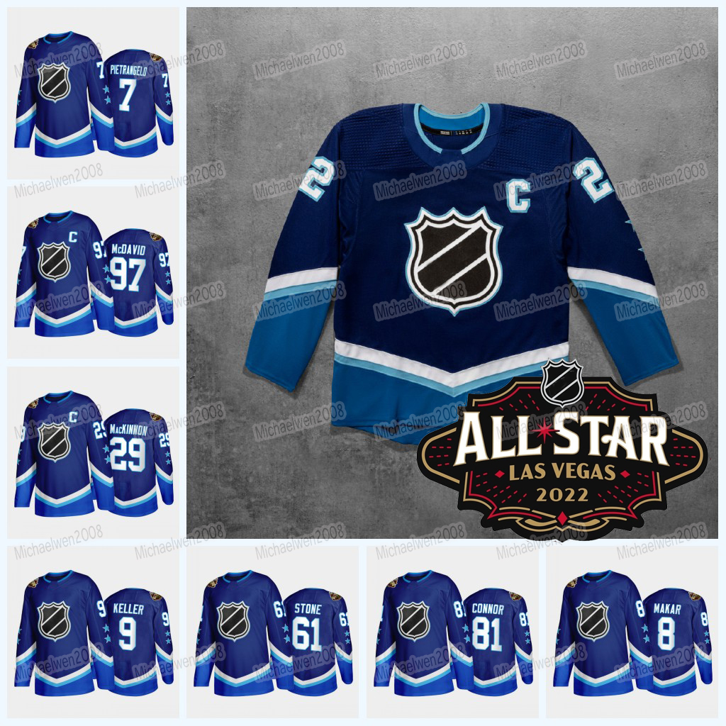 

Nathan MacKinnon 2022 All-Star Hockey Jersey Leon Draisaitl Connor McDavid Timo Meier Alex Pietrangelo Cale Makar Troy Terry Kirill Kaprizov Nazem Kadri John Gibson, 2021 patch