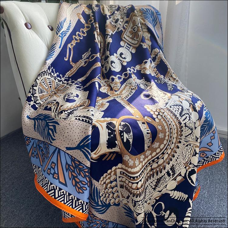 

Scarves Mulberry-Silk Scarf Women Large Silk 140cm Square Twill Hand Rolled For Ladies Designer Foulard Satin