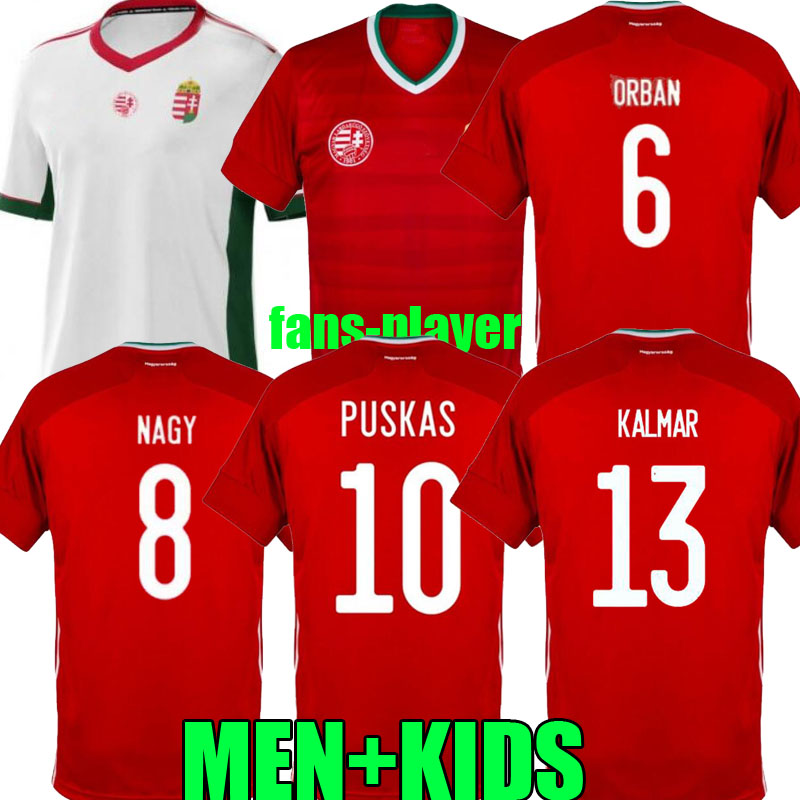 

2021 Hungary soccer jerseys 2022 national team HOME red Dominik Szoboszlai Puskás Willi Orban Tamás Kadar 21 22 camiseta de fútbol AWAY white football shirts uniform