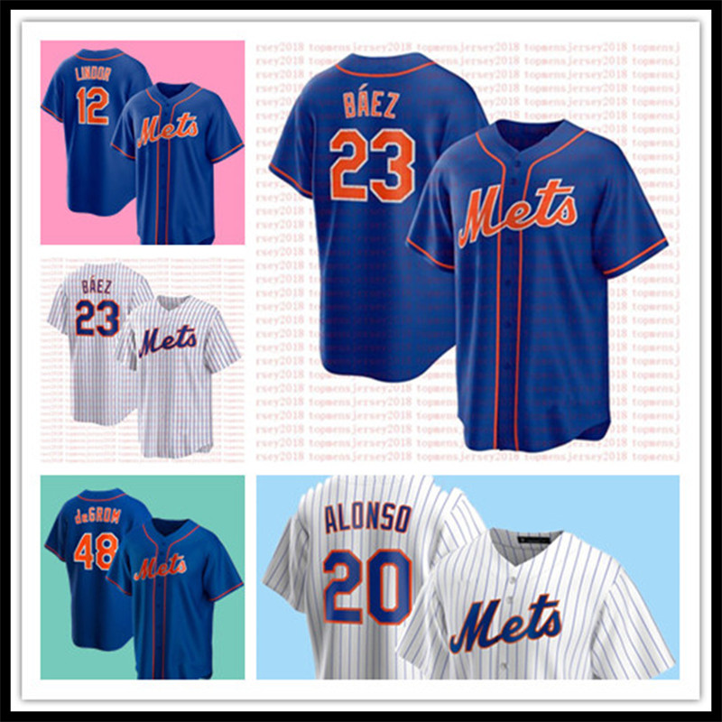 

Custom Javier Báez NewYorkMetsJersey Jacob deGrom Pete Alonso Jeff McNeil Francisco Lindor Marcus Stroman Noah Syndergaard Baseball Jerseys, Men's/cool base