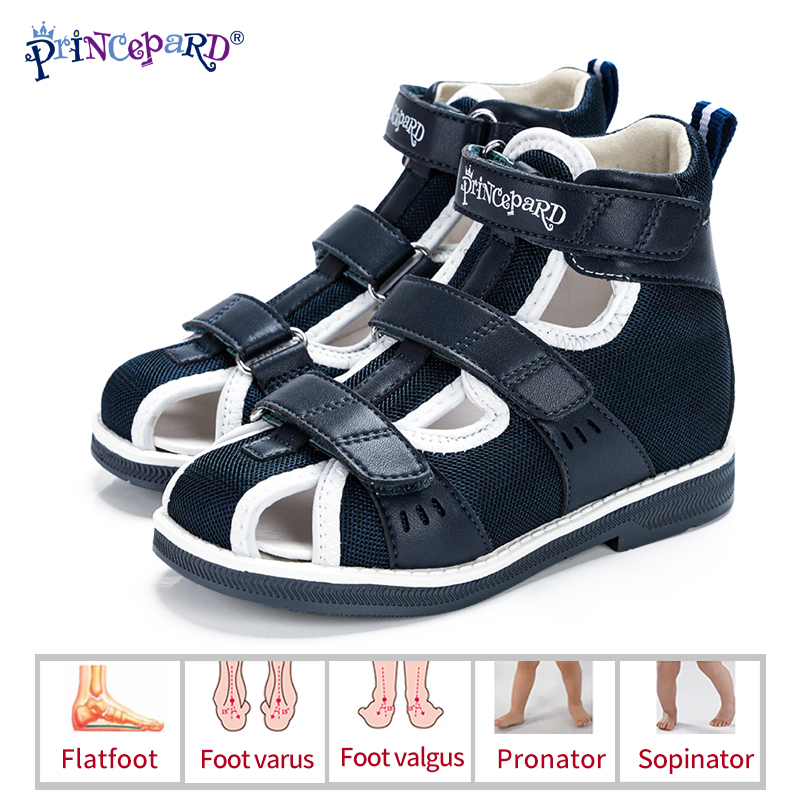 

Princepard Spring Summer Kids Orthopedic Sandals 2021 New Closed Toe Leather Arch port Correcting Shoes Toddler Girls Boys, Style 1