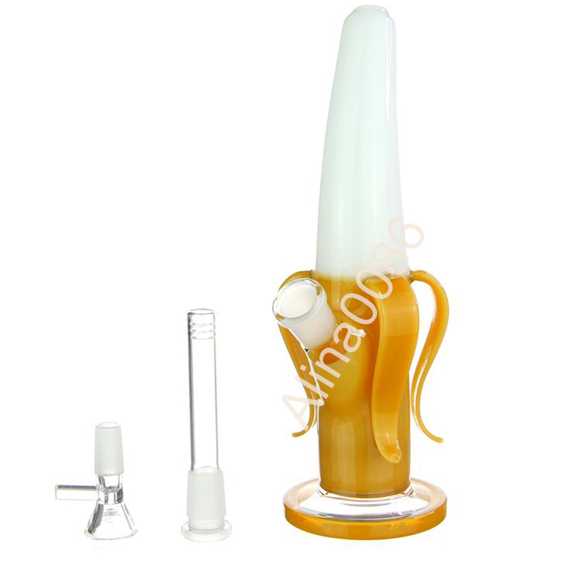 

Banana Glass Bong Peel and see bongs Hookah Oil Rigs10Inch height with 14mm Bowl